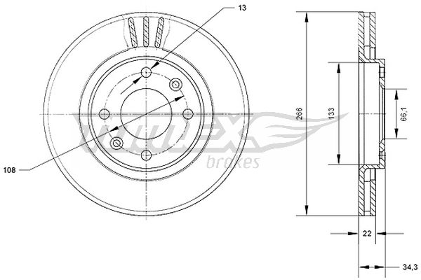 Brzdový kotúč TOMEX Brakes